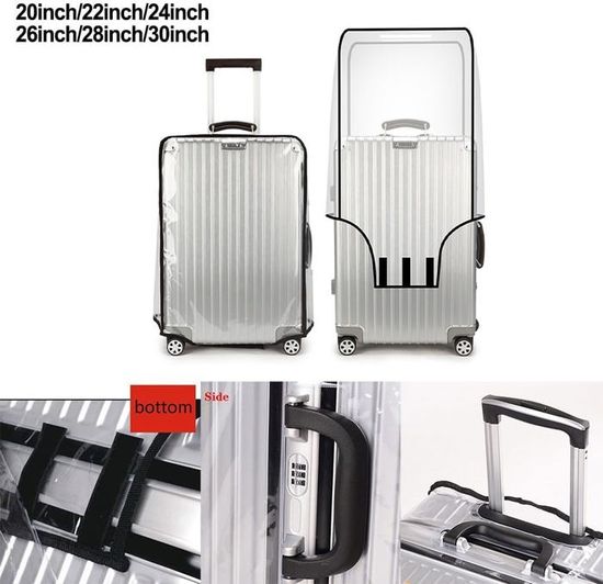 Housses De Protection Transparentes Pour Valise - Lot De 3 Tailles - Anti-Poussière, Étanche