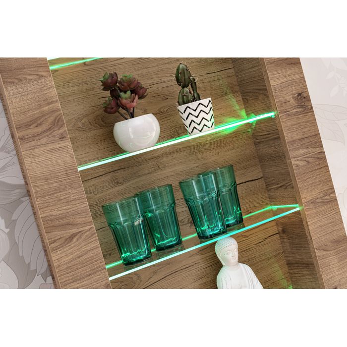 Meuble TV Suspendu Komodee Como Chêne 140cm Avec Porte Et Niches Moderne