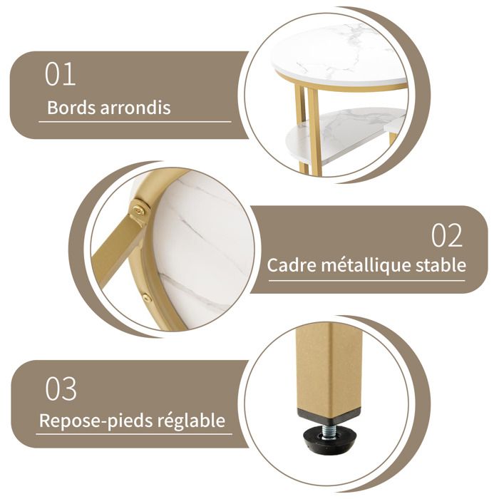 Table Basse Organique Blanche En Marbre Composite (lot De 2) TAJ | Tables Basses Gigognes | Pier