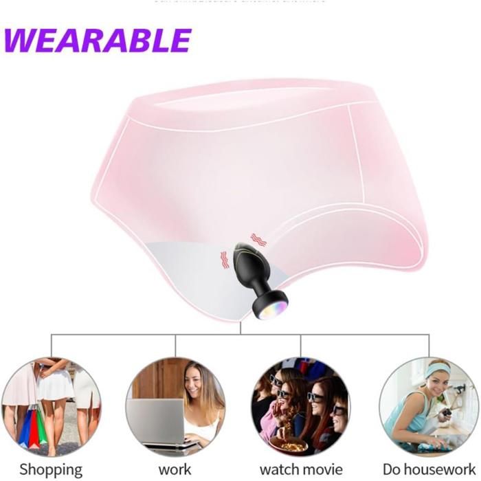Plug Anal Vibrant LED Multifréquence Avec Télécommande - Noir, En Métal, Pour Femme/homme - Neuf, Jeu érotique