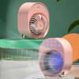 2pcs Mini Climatiseur– Ventilateur USB avec Brumisateur et LED – Refroidissement Rapide ABS – pour Bureau, Maison