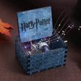 Bleu - Boîte à musique en bois à manivelle avec Harry Potter-0