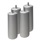 ALTOBUY ELEA - Jeu de 4 pieds 15 cm gris argent pour sommier tapissier
