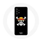 MANIACASE Coque pour Samsung Galaxy A13 4G / A13 4G Lite One Piece Manga Tete de Mort Fond Noir