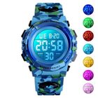 SHARPHY Montre Garcon Enfant Sport etanche numerique LED militaire bracelet bleu