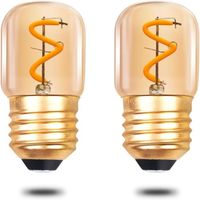 Ampoules LED Vintage E27 1W, Lumières Tubulaires Edison T28, Mini Ampoules LED à Filament en Spirale Blanc Chaud 2200K, Verre Ambré