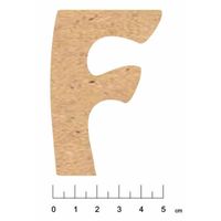 Alphabet en bois MDF adhésif 7,5cm Lettre F - Terre et Bois Créations Marron