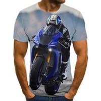 T-shirt de course,De Course Cool Graphiques 3D T-shirt Imprimé Moto homme Tshirt été Nouveau Haut Tendance Décontracté oversize Hom