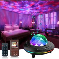 Lampe Projecteur LED Étoile, Projecteur de Veilleuse avec 20 couleurs et haut-parleur Bluetooth, avec télécommande