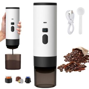 Yunseity Cafetière Portable 100ml - Machine à Café Pour Capsules Et Poudre, Rechargeable Sans Fil, Idéale Voyage Camping (Noir)