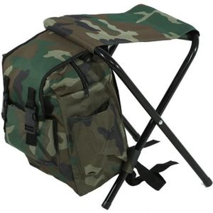 SIÈGE DE PÊCHE Siège de pêche tabouret avec sac de rangement camouflage pliant siège commode de tabouret de pêche de camping en plein air-FAR