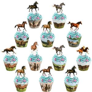 Décoration gâteau anniversaire thème chevaux - Toppers Cheval d'amour