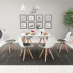 Ensemble Table A Manger 6 Personnes 6 Chaises Style Scandinave