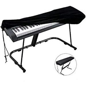 Ziyero 88 Housse de clavier de piano anti-poussière noire réglable Housse anti-poussière pour clavier de piano Premier choix pour protéger les claviers de piano ou autres instruments de musique 