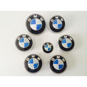 DÉCORATION VÉHICULE KIT 7 Badge LOGO Embleme BMW Carbone Bleu Gris Cap