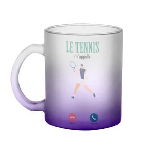 MUG - TASSE - MAZAGRAN Mug en Verre Violet - Le Tennis M'Appelle Sport Ra