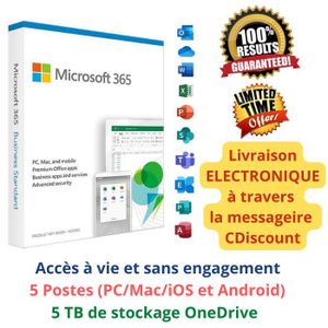 BUREAUTIQUE Microsoft Office 365 - Accès à Vie | 5 Postes | 5 