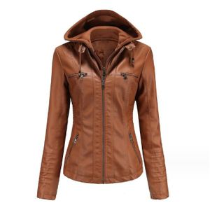 Blouson marron 2025 femme pas cher