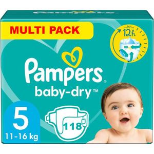 COUCHE PAMPERS BABY-DRY TAILLE 5 118 COUCHES (11-16 KG)
