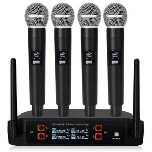 Achetez PRO-4C Microphone Lavalier Sans Fil Portable Portable 1 à 4  Microphone UHF Ensemble Avec Récepteur de Chine