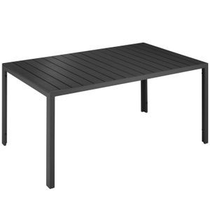 TABLE DE JARDIN  TECTAKE Table de jardin BIANCA Extérieure design Pieds réglables Cadre en Aluminium 150 cm x 90 cm x 745 cm - Noir