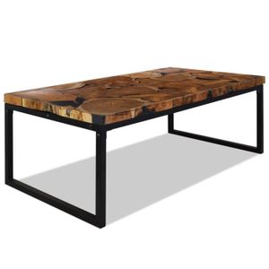 TABLE BASSE Table basse - VIDAXL - Teck Résine - Noir - Vintage - Rectangulaire