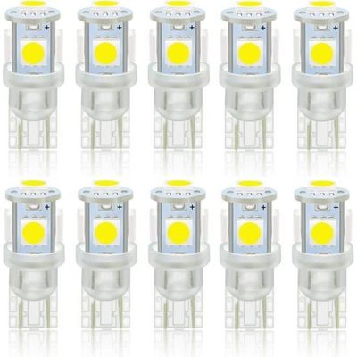 Ampoules LED T10 W5W - Lot De 4 Ampoules Pour Intérieur Voiture, Feux De Plaque, Veilleuses (12V-24V, 6000K Blanc, Pas De Polarité) - 6