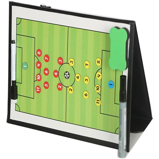 Tableau De Stratégie électronique LCD Zoegneer – 34 X 25 Cm – Avec Marqueurs Magnétiques Et Stylet – Pour Foot, Basket, Badminton, Hockey, Handball, Volley