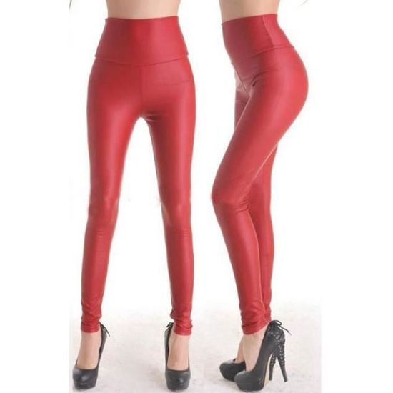 Legging vinyl rouge outlet