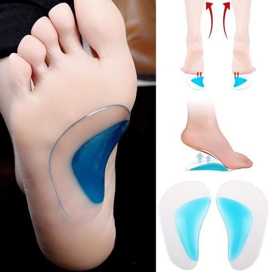 Support De Voûte Plantaire Orthèses En Silicone Pour Pieds, Soutien De