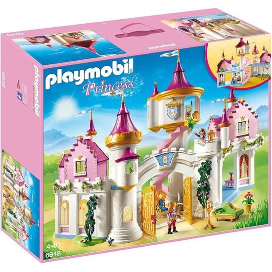 PLAYMOBIL - Princess - Grand Château de Princesse - Décor romantique -  Fenêtres à croisillons - Cdiscount Jeux - Jouets