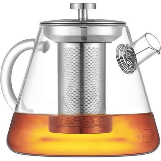 Point-Virgule Théière En Verre 1L Avec Infuseur Inox - Service à Thé Élégant Et Pratique