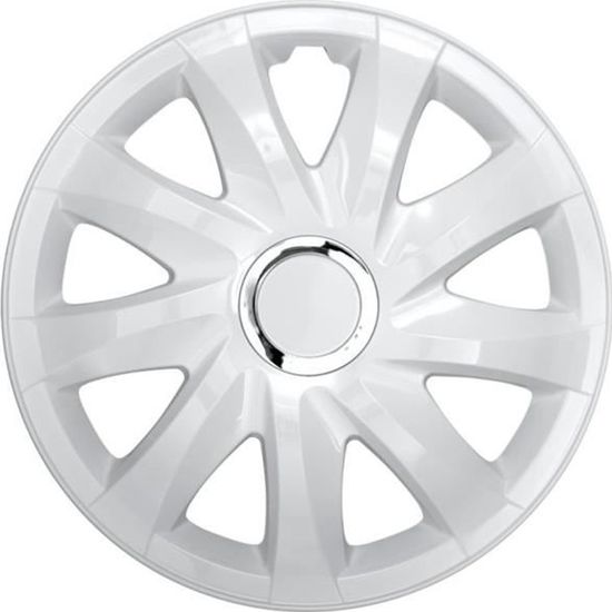 Enjoliveurs de roues - Drift - 15 pouces - Blanc laqué - Set de 4