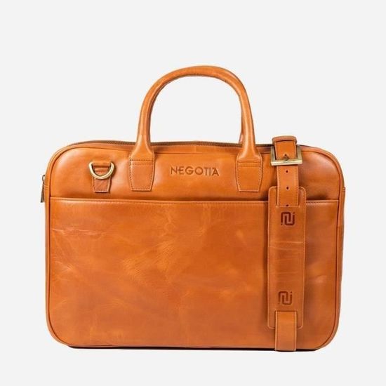 Sacoche Cuir Véritable Fabriquée Main Italie - Pour Ordinateur 16", Dossiers A4 - Bandoulière, Triple Compartiments