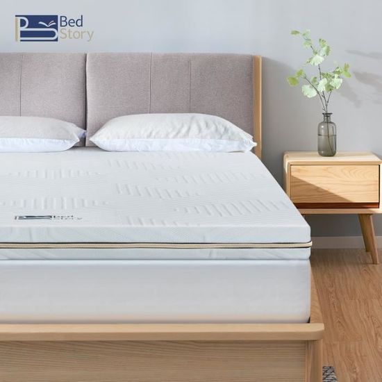 BedStory Surmatelas 140 x 190cm -Gel de charbon de bambou Copper, 7.6cmDoux, Bon support, Confortable Pliable