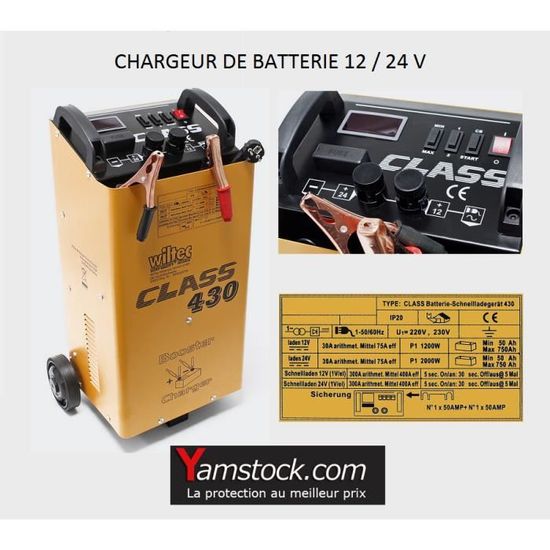 Chargeur de batterie voiture , camion 12v / 24v BOOSTER 430