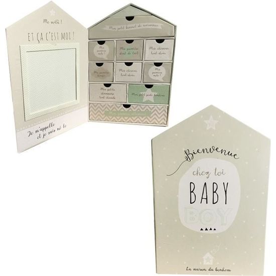 Coffret Souvenir Bébé Rose Atmosphera Coffret Naissance Atmosphera Rose - Boîte Souvenir Et Photo 21,8x16,8cm - Cadeau Nouveau-né Coffret Photo Nouveau-né