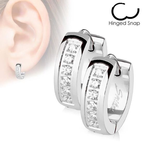 Paire Boucles d/'oreille anneaux centre or rose