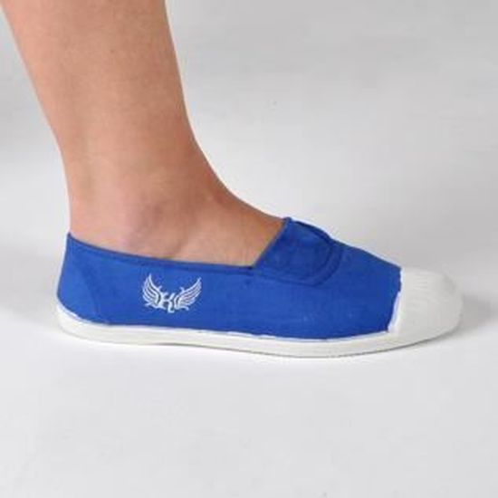 Basket Kaporal 5 Korava Bic Blanc Femme Chaussure Basse a Elastique en Textile Lavable en Machine
