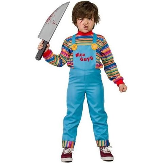 Costume Bad Doll Enfant - T-shirt Et Salopette Poupée Maléfique Halloween Carnaval