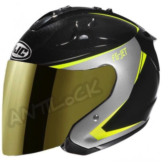 HJC CASQUE FG JET BALIN AVEC VISIÈRE MIROIR OR Cdiscount Auto