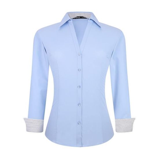 Chemise Femme Business Fashion Manches Longues Boutons Slim Fit
