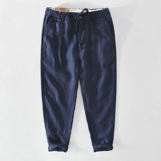 Sarouel Baggy Homme Coton/Lin - Cordon Serrage - Style Hippie Décontracté