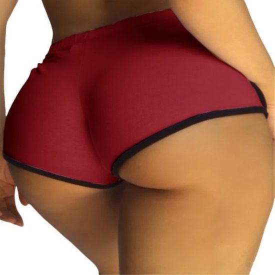 Pantalon Boxer Femme Short Bloomer Du00e9contractu00e9 Taille U00e9lastique Contrastu00e9e Couleur Plaid Short De Nuit Femme
