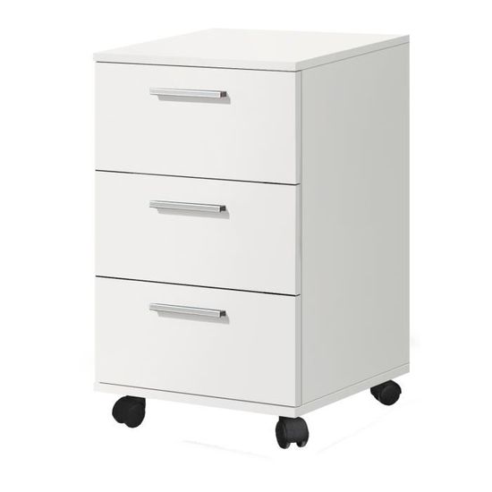 Tour De Rangement à Roulettes Avec Tiroirs – Meuble Plastique Blanc 3 Étagères – Organisateur Bureau, Chambre, Salle De Bain - 1