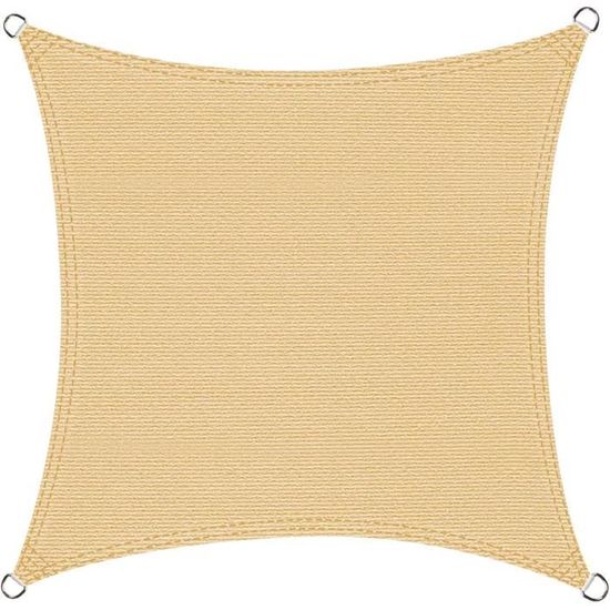 Voile D'Ombrage Carré 4X4M Toile Ombrage Hdpe Respirant Uv Protection