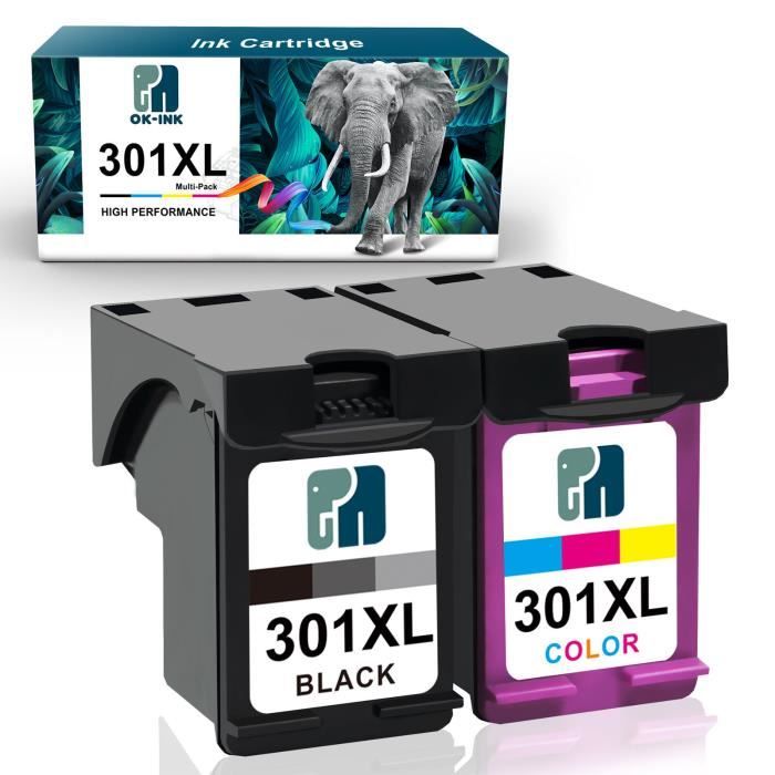 Cartouches D'encre Couleur Remanufacturées 301 XL - Compatible HP Envy 4503, 3050, Etc. - Neuf