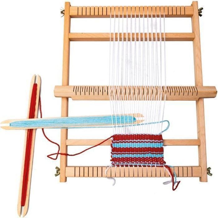 métier à tisser avec tissage de la laine