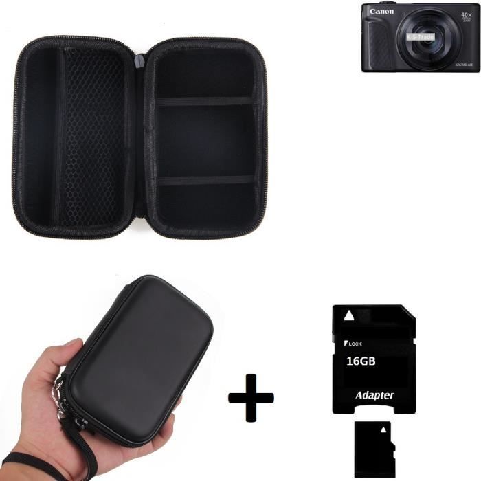 Housse pour Canon PowerShot SX740 HS protection mallette sacoche appareil photo + 16GB Carte mémoire K-S-Trade®
