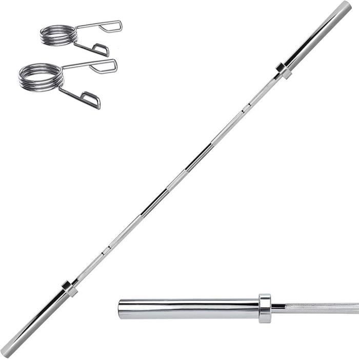 120cm - 150cm - 180cm Barre d'haltères Olympique, Barre d'haltères, Barre d'haltérophilie, haltère avec Deux Pinces à Ressort po197